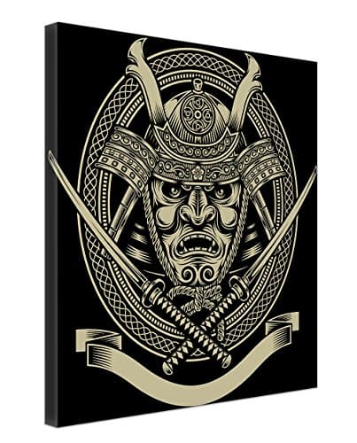 Modern Framed Samurai Warrior With Katana Sword Prints Art Oil Painting on Canvas Home Decoration Room Wall