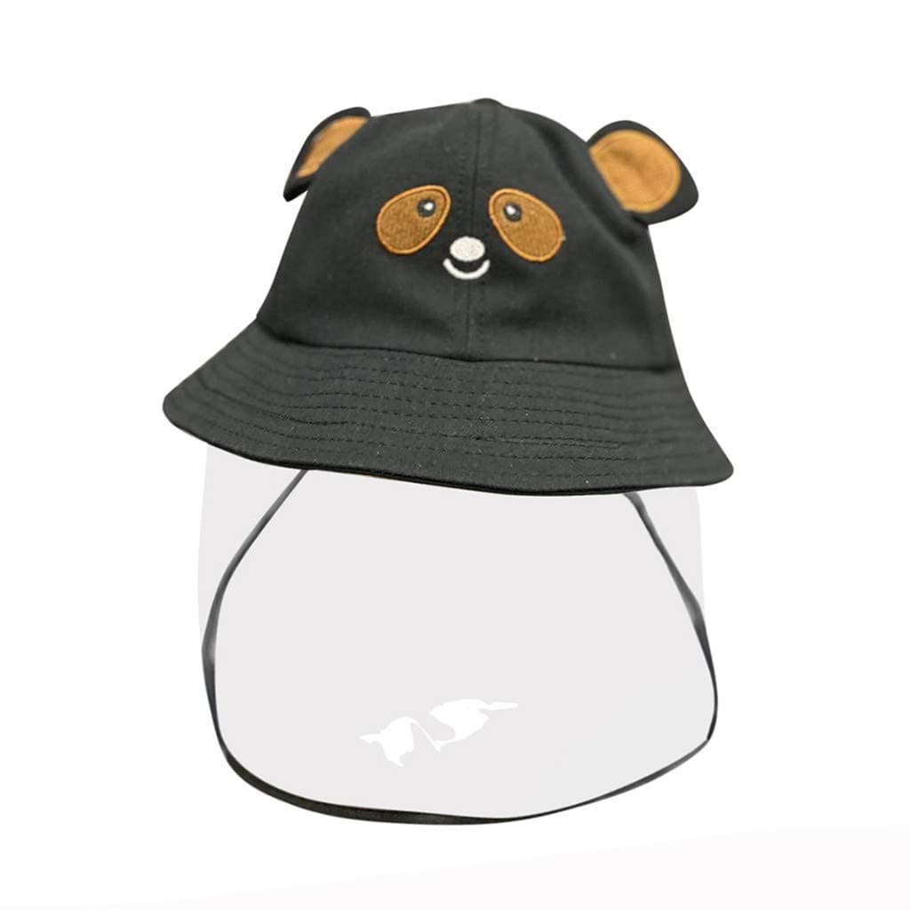 Gallity Anti-Spitting Safety Face Shield Eye Protective Hat Anti-Fog Dustproof Fisherman Anti Drool Splash-Proof Kitchen Cover Summer Wide Brim Outdoor Beach Sun Clear Visor Facial Cover (Black)