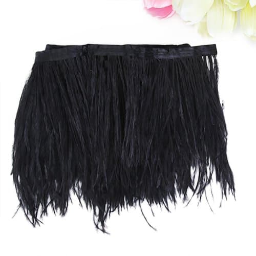 Ostrich Feather Dyed Fringe 1 Yard Trim Black