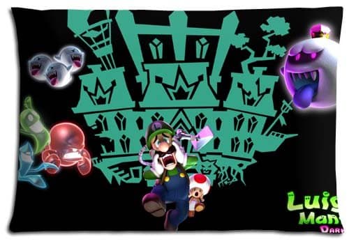 Cool Zippered Polyester &amp; Cotton Luigi's Mansion Dark Moon Shine Bench Pillow Protector Cases 20x30 inch 50x76 cm