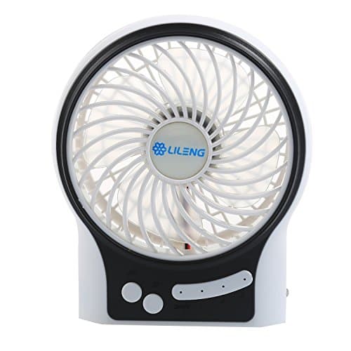 FunCase Portable USB Table Desk Mini Cooling Fan Personal Rechargeable Fan for Home Office and Outdoor Activities (White)