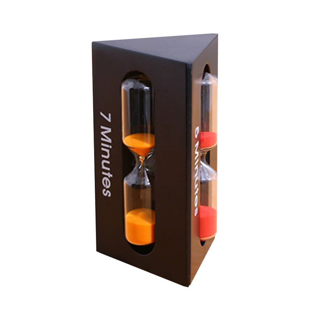 Jiayuane 3 in 1 Kitchen Timer 3-5-7 Minutes Sandglass Hourglass black