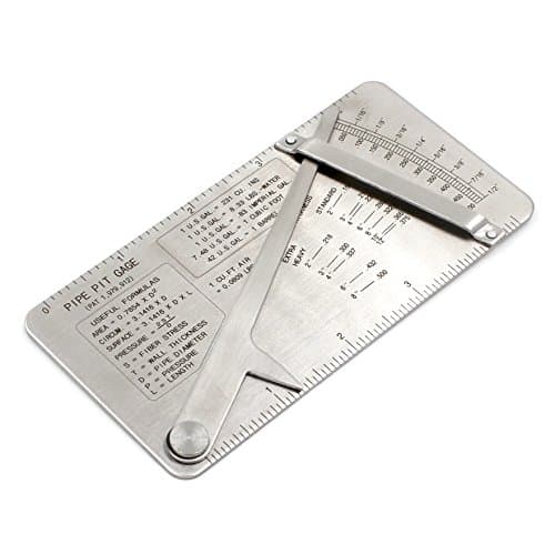 Pipe Pit Welding Gauge 0-1/2'' In 1/64'' Increments Handy Formulas&Decimal Equivalent S/S Inspection Tool