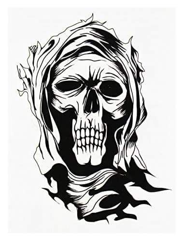The Grim Reaper in a Tattered Hood Temporary Tattoo