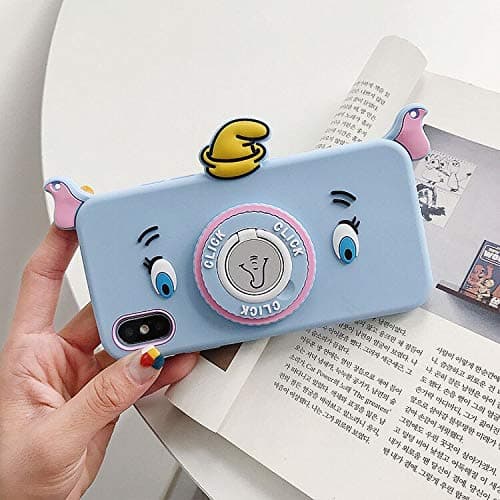 Gentra 3D Dumbo Case for iPhone 7 case 7 Puls 6S 8Puls X XS XR Xs max Fashion Dumbo Protective Case Back Cover with Kickstand Holder (no 1, for iPhone Xs)