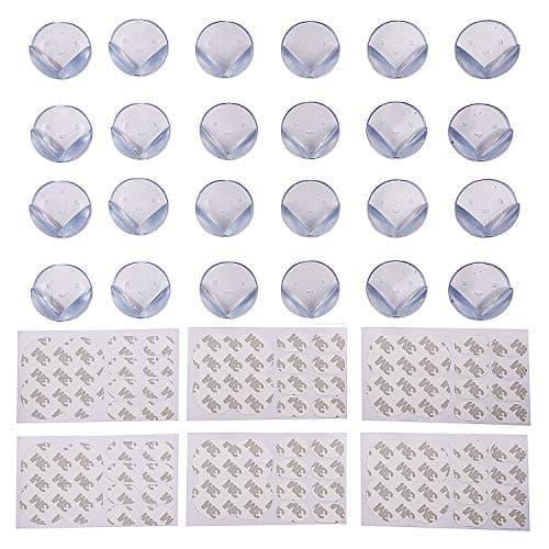 KitschKitsch® 24pcs Baby Safety Corner Protector 90 Degrees for Sharp Corners of Tables Dressers Drawers Cupboard Cabinet Fridge (White)