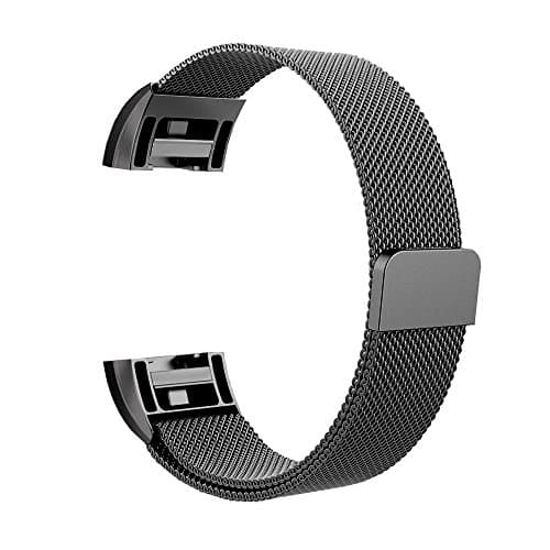 PASAONE Fitbit Charge 2 Replacement Bands Stainless Steel Adjustable Magnet Metal Bands