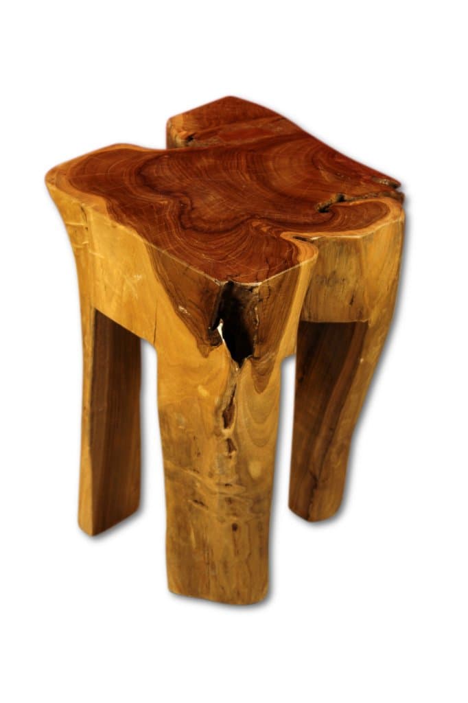 Kinaree HAPO Side Table Teak Root Wood Solid Wood Pedestal Column Stool