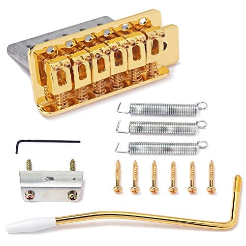 Gold Vintage Strat Guitar Tremolo Bridge System Locking 6 String For Fender Replacement