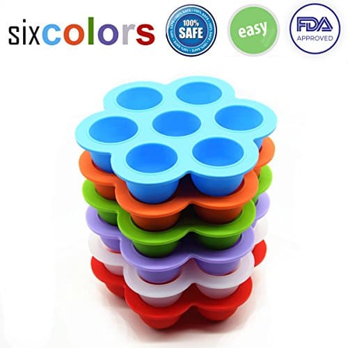 Vistery Silicone Egg Bites Molds for Instant Pot Accessories - Fits Instant Pot 5,6,8 qt Pressure Cooker, Reusable Storage Container and Freezer Tray with Lid (Blue)