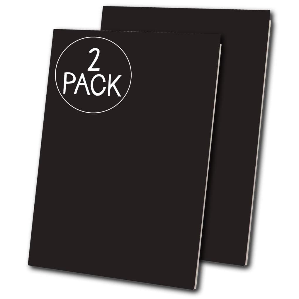 Essential Arts Pack of 2 x A3 Black Laminated Soft Cover Stapled Starter Sketchbooks 140gsm White Cartridge Paper (420 x 297mm)