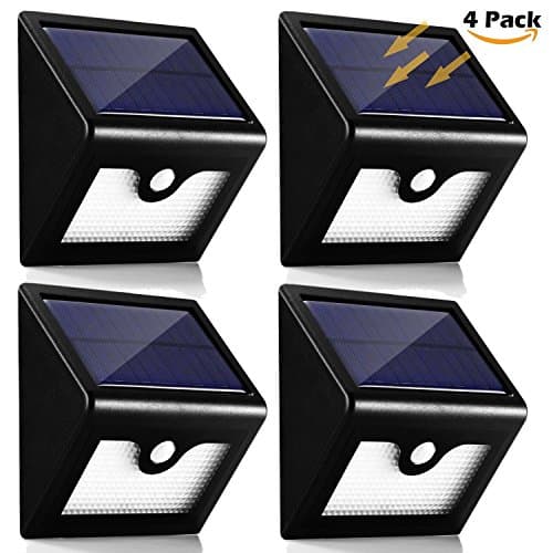 Cinoton 4 Pack 28 LED Outdoor Solar Wall Lights Ultra Bright Security Lighting Motion Sensor 3 IN 1 Mode Off/Bright/Dim Wireless Waterproof for Yard 2200mAh Battery