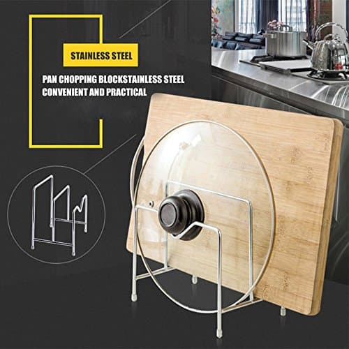 Stainless Steel Pot Rack Kitchen Chopping Board Storage Tableware Shelf