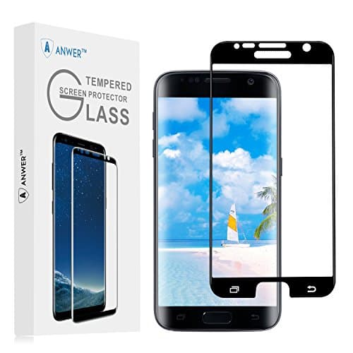 ANWER Samsung Galaxy S7 Tempered Glass 3D Screen Protector, Anti-Scratch, Bubble Free (Black)
