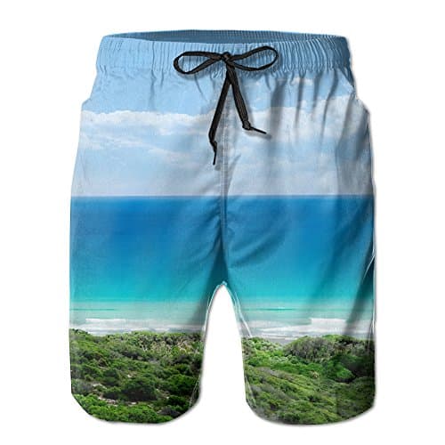 Men's The Beautiful Seaside Scenery Quick Drying Moisture Perspiration Beach Pants Swim Trunks XX-Large