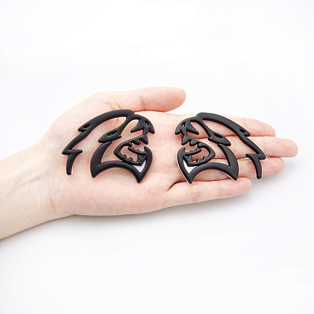 CARRUN 2PCS 3D Hollow"HELLCAT" Side Door Back Fender Graphics Emblem badge compatible with For Challenger Charger 300C (Black)