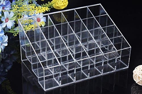 (Pack of 2 Units) Multi Department Clear Plastic Lipstick Holders, Perspex Cosmetic Organizer