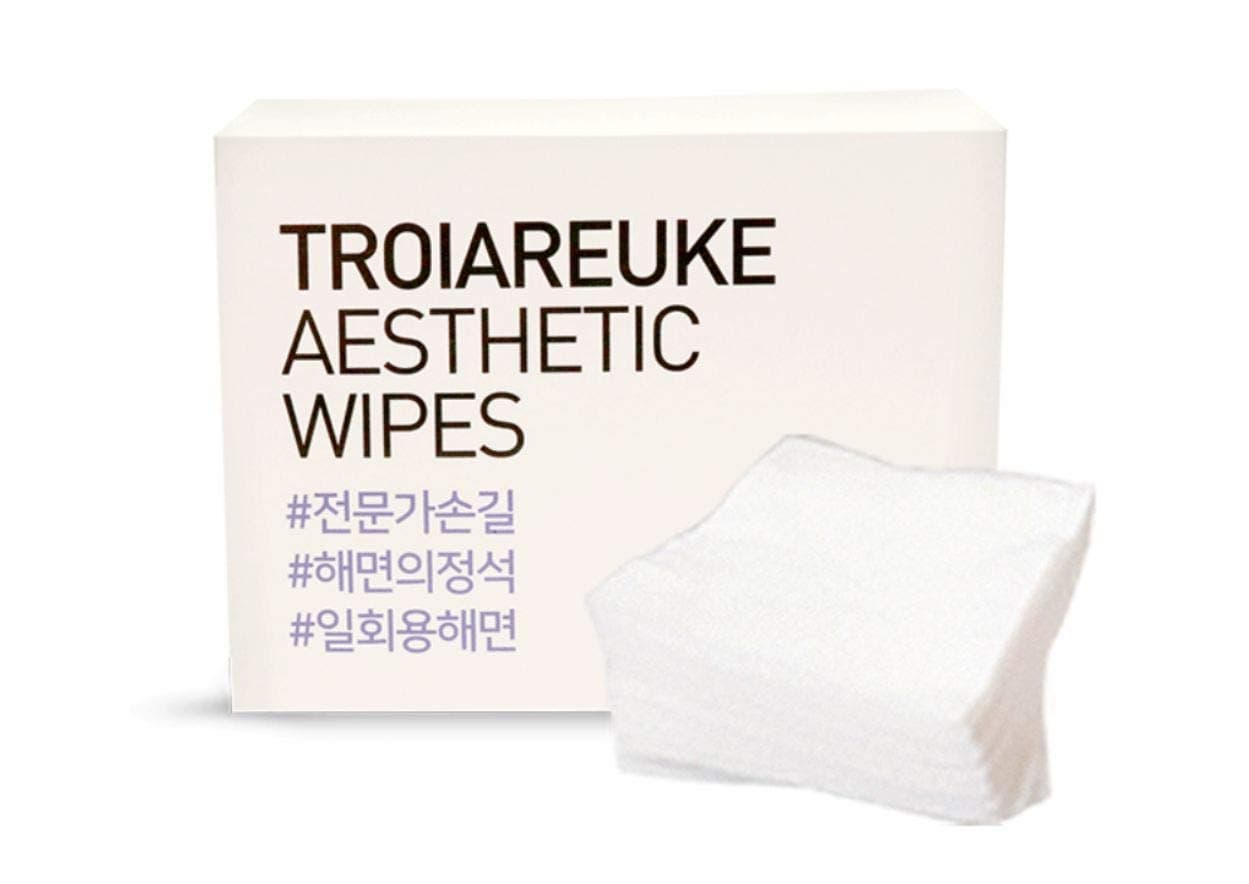TROIAREUKE Aesthetic Wipes 100 Count in 1 Pack - Makeup Remover Facial Cleansing Dry Towelettes