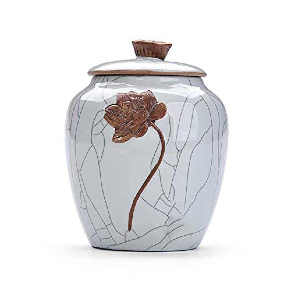 Gulunmun Cremation urn commemorative Celadon ceramic urns sealed cans storage tanks teapots-F