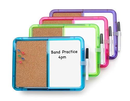 (2 PACK)TOP QUALITY Loyalty-Memo Board W/Marker, Combo board surface half cork and half dry-erase Push Pins Included 8.25" X 11.25 Inches (2-Pack)