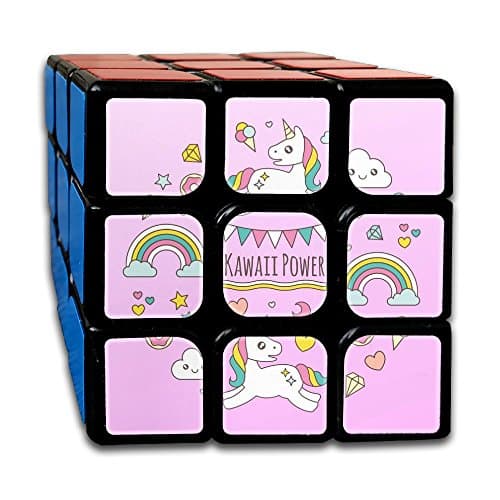 Pink Kawaii Unicorn Rubik's Cube Original 3x3 Magic Square 2.1" Third-order Rubik Jigsaw Game Speed Cube IQ Tester Toys Adults Kids