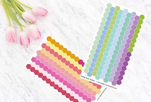 Mini Hexagon Functional Planner Stickers in Cool &amp; Warm Color Palette for Erin Condren LifePlanner, Filofax, Kikki K, Travelers Notebook