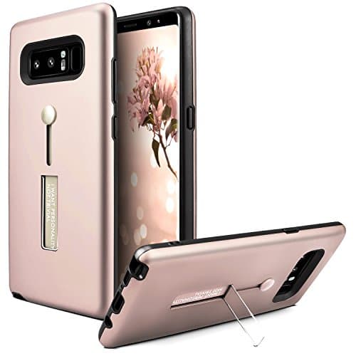 Samsung Galaxy Note 8 Case, MOMOTECH Premium 3 in 1 Slim Fit Galaxy Note 8 Case Finger Strap Holder Grip with Kickstand Support Wireless Chraging Shockproof Case for Samsung Galaxy Note 8 - Rose Gold