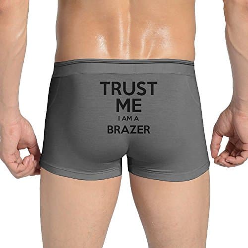 Tianshui Funny Elastic Close-Fitting Trust Me I Am A Brazer Knickers Ash XL For Men