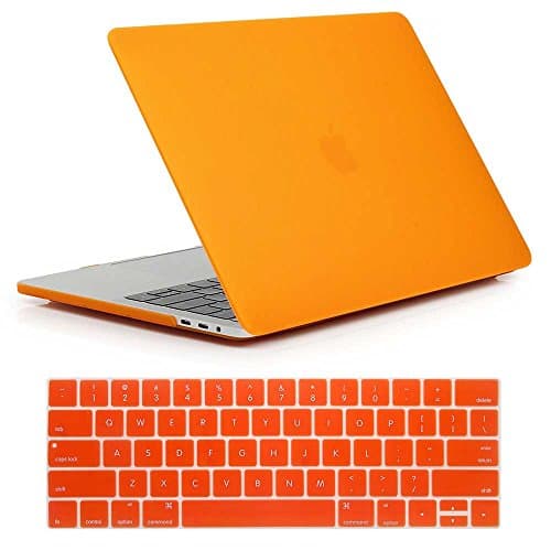 MacBook Pro 15 Case 2016 A1707, Ultra Thin &amp; Matte Surface Plastic Hard Case and Keyboard Cover for Apple Macbook Pro 15 inch (2016 Release) with Touch Bar and Touch ID (Orange)