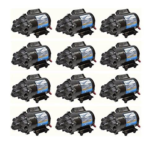 The ROP Shop 12 Pack EVERFLO 12 Volt 7.0 GPM Diaphragm Water Pumps 60 psi Lawn Sprayers Boats RV