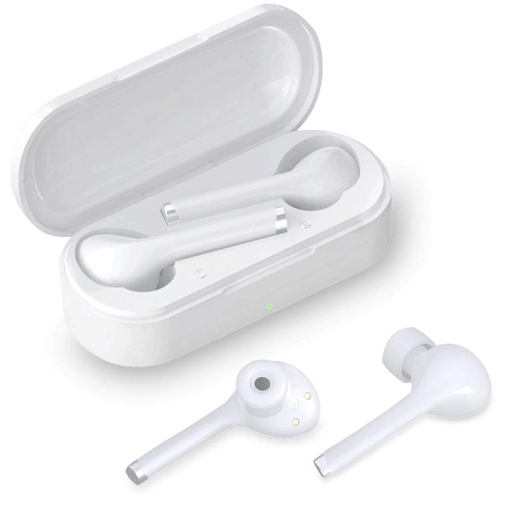 Wireless Earbuds Bluetooth 5.0 TWS Noise Canceling Stereo Earbud for iPhone Android, Waterproof Touch Control Earphones with Charging Case (White)