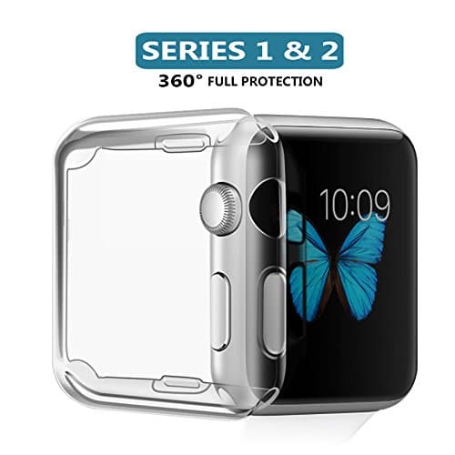 Apple Watch Case Both for Series 1 and 2, TIVTO Apple Watch TPU Screen Protector All-around Protective 0.3mm ultra-thin Case for iWatch All Models (Apple Watch 1/2 Case 42MM)