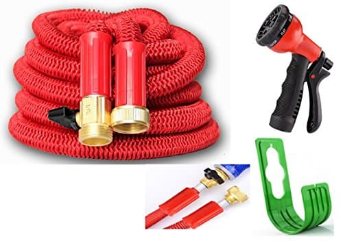 50 ft Hose-LIMITED TIME-3Layer-INCLUDE Valve,SprayGun,Hanger, 1 YR WARRANTY,BEST Premium Quality Water &amp; Garden Flexible Expandable Hose, Pocket,Retractable,Strongest,Planet,Durable,USA Brass Conn D