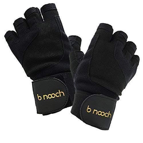 B Nooch Weight Lifting Gloves with Wrist Wrap Support for Gym Workouts, Crossfit WOD & Fitness - for Men & Women - Sizes XS Thru XL Available - Black