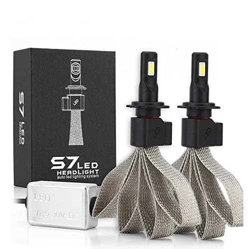 Atuo Car LED Headlight Bulb,S7 Focus Light Spotlight Beam Headlamp Convertion Kit 60W 6400LM 6000K-Pure White COB LED Chips All-In-One IP68 Waterproof(Pack of 2) (H11/H8/H9)