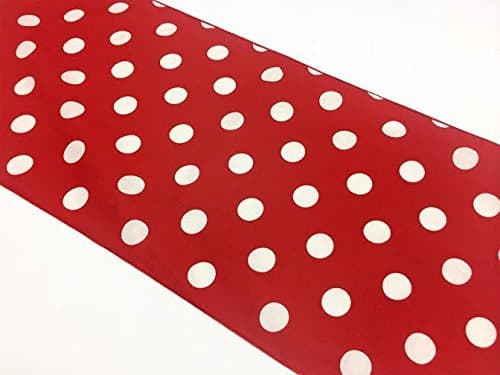 ArtOFabric Decorative Cotton White Polka Dots Print Table Runner Wedding Party Decor 12" X 108"-Red (Pack of 4)