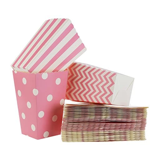 FLOWOW Pink Popcorn Boxes 36pcs Box of Snacks Containers and Popcorn popcorn Containers of Sweets for Party Snacks, Cakes, Gifts, Party Tableware Disposable, of the Newborn Baby Party