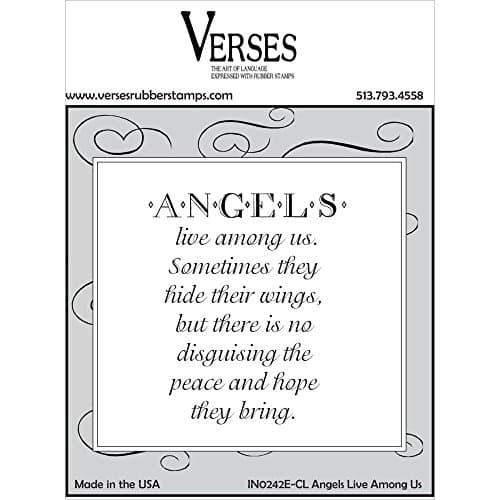 Verses Rubber Stamp - Angels Live Among Us - Foam-Mounted Cling Stamp