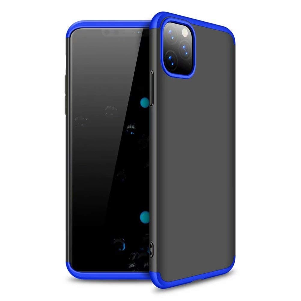 TiHen Case Huawei Honor 9X 360 Degrees Protective Cover + Tempered Glass Film, 3 in1 Full Body Protection Bumper Hard Phone Case Ultra-Thin Skin Case,for Huawei Honor 9X (Black Blue)