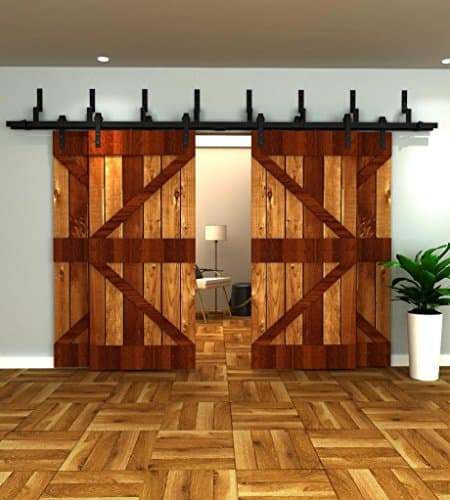 12FT 4 Doors Bypass Sliding Barn Double Door Hardware Track Set(12FT Bypass Kit for 4 Doors)