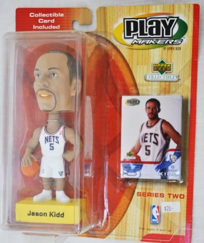 New Jersey Nets star #5 Jason Kidd official NBA Upper Deck Playmakers Bobble card set Bobblehead