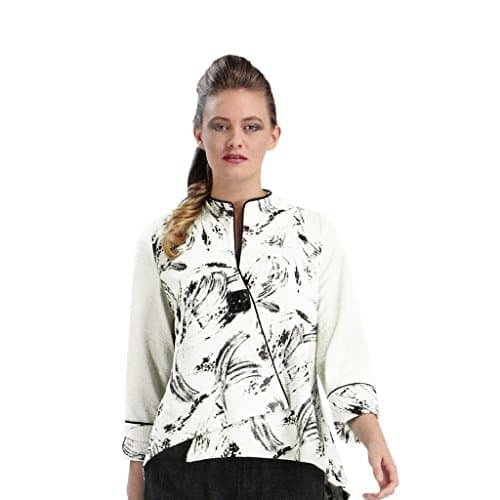 IC Collection, Beautiful Asymmetrical Jacket in White 1761J