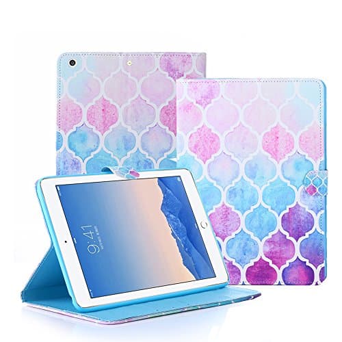 iPad Air Case, Itrendz [Cute Smart Case] PU Leather Flip Case [Magnetic Closure][Auto Sleep Wake] For Apple iPad Air [FREE SCREEN PROTECTOR &amp; STYLUS BUNDLE], Colour Lamp