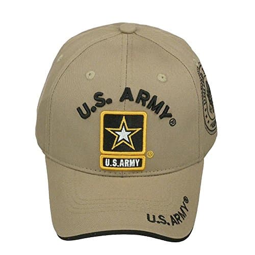 Official Licensed US Army Adjustable Velcro Back Cotton Cap Hat - Khaki