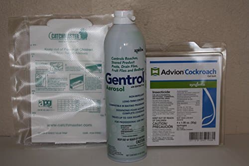 Roach Combo Kit (1 Pk = x4 30 Gram Tubes Advion Roach Bait Gel, 5 Glue Boards, 1 16 oz Can Gentrol Aerosal) German, American, Australian, Smoky-Brown, Brown, Asian, and Brown-Banded species of cockroaches and Pantry Pest