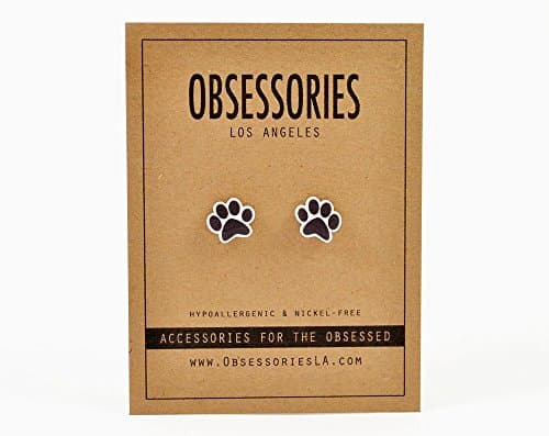 Handmade Dog Cat Paw Print Stud Earrings