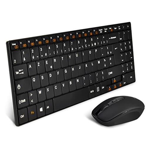 Advance CLS-SLIM-BK Wireless Combo Kit with Azerty Keyboard and Wireless Mouse Black