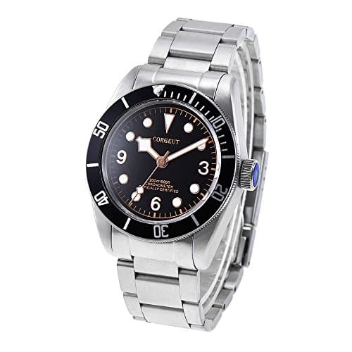 41mm Corgeut Sapphire Glass Black Bay Black Dial deployment buckle Japan men Miyota Auto watches B012