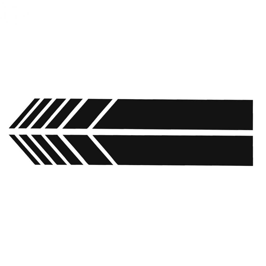 Geshiglobal 1 Pair Universal Rear View Mirror Stickers Decor DIY Car Body Side Stripe Decals - Black