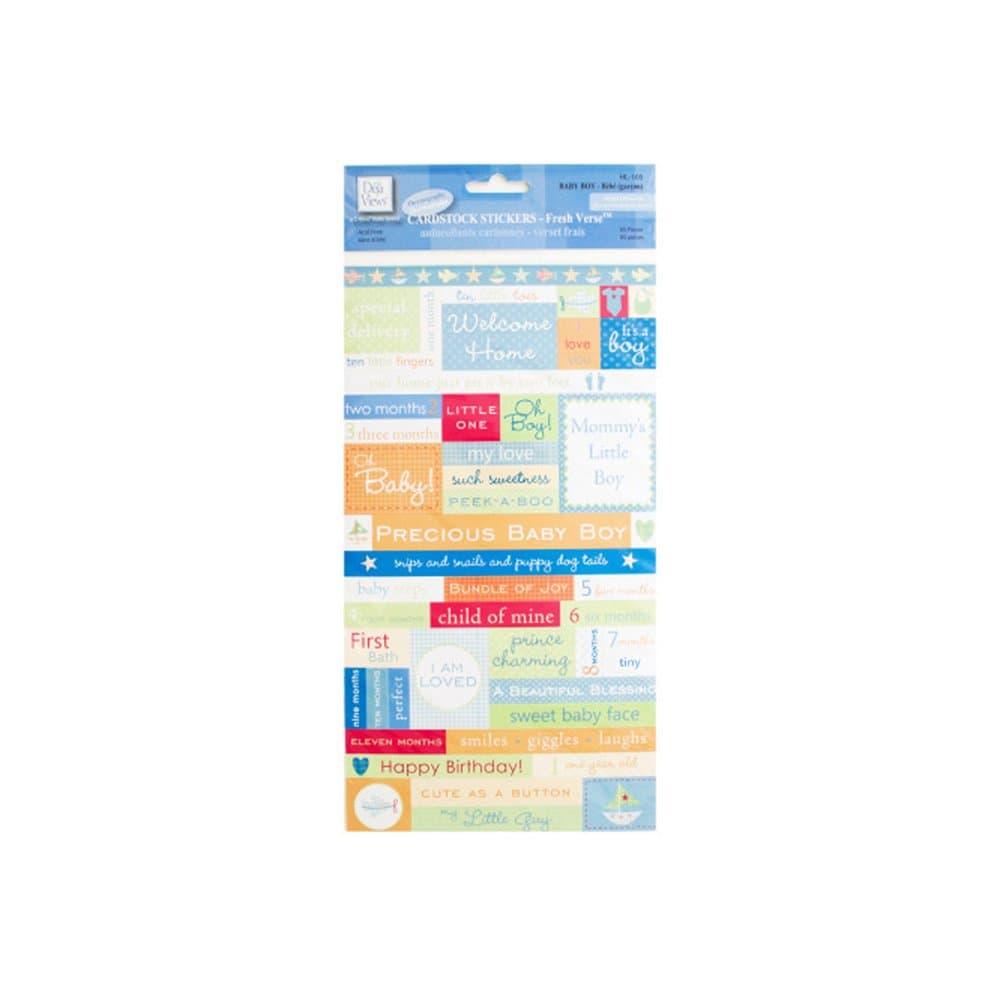 JT Scrapbooking Baby Boy Stickers-24 Pack